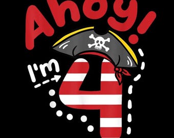 Pirates Life for Me 4th Birthday PNG, Pirate Birthday Shirt Sublimation, Pirate Ship Party Digital Download, Boy Birthday Gift