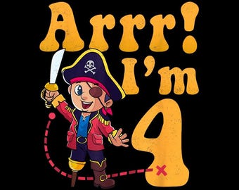 Pirates Life for Me 4th Birthday PNG, Pirate Birthday Shirt Sublimation, Pirate Ship Party Digital Download, Boy Birthday Gift