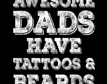 Super Dads haben Tattoos und Bärte PNG, coole Dad Geschenk, bärtige Dad Sublimation, eingefärbte Dad T-Shirt Design, Vatertag, Sofort-Download