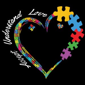 Autism Awareness PNG, Accept Love Understand Design, Neurodiversity Support Clipart, Digital Download