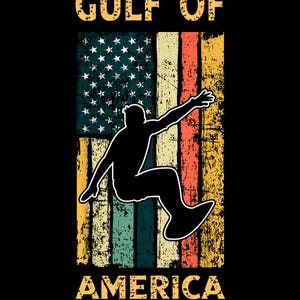 Der Golf von Amerika 2025 Png, Retro USA digitaler Download, Amerika Karte Kunst, Vintage Reise Poster, druckbare Wandkunst, USA Png Design