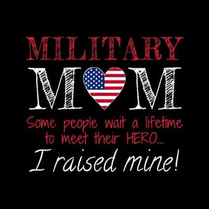 Military Mom I Raised My Hero PNG, Army Navy Air Force Marine Space Force Mom Gift, Proud Military Parent Digital Art