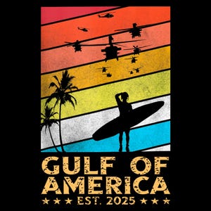 Der Golf von Amerika 2025 Png, Retro USA digitaler Download, Amerika Karte Kunst, Vintage Reise Poster, druckbare Wandkunst, USA Png Design