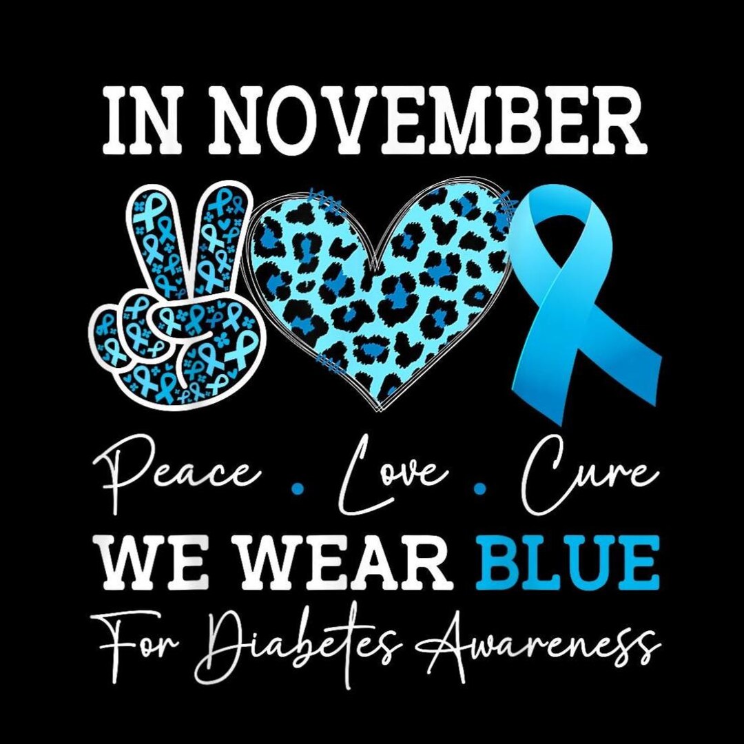November Diabetes Awareness Ribbon PNG, November Support Digital ...