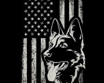 Czarny Owczarek Niemiecki PNG, 4 lipca Amerykańska Flaga, Patriotyczny Pies Mama Tata Prezent, GSD Clipart, Projekt Sublimacji, Pobieranie Cyfrowe