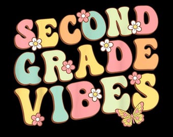 Vibraciones de segundo grado PNG, regreso a clases, segundo grado, genial, símbolo de la paz, primer día de clases, regalo para maestros, descarga digital