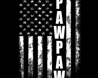 Paw Paw American Flag PNG | Patriotic Fruit Clipart | Sublimation Design for 4th of July Crafts | USA Pawpaw Digital Download