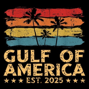 Der Golf von Amerika 2025 Png, Retro USA digitaler Download, Amerika Karte Kunst, Vintage Reise Poster, druckbare Wandkunst, USA Png Design