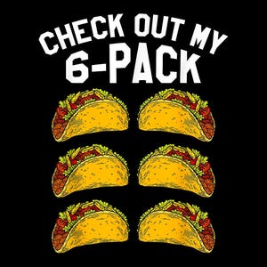 Sprawdź mój Six Pack PNG, zabawny projekt miłośnika taco, cyfrowe pobieranie Cinco de Mayo
