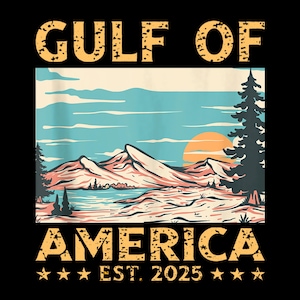 Der Golf von Amerika 2025 Png, Retro USA digitaler Download, Amerika Karte Kunst, Vintage Reise Poster, druckbare Wandkunst, USA Png Design