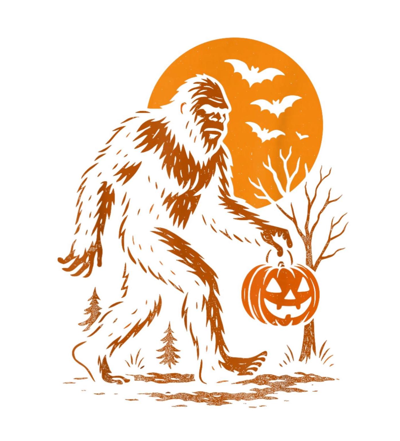 Spooky Halloween Bigfoot PNG, Funny Sasquatch Ghost Costume Sublimation ...