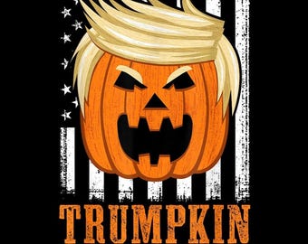 Trumpkin Kürbis PNG, lustiges politisches Halloween Sublimationsdesign, machen Sie Halloween wieder großartig Parodie Digital Download Clipart