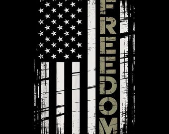 Patriotic Grunge American Freedom PNG, Distressed USA Flag Digital Download, Vintage Patriotic Shirt Design for Veterans Day