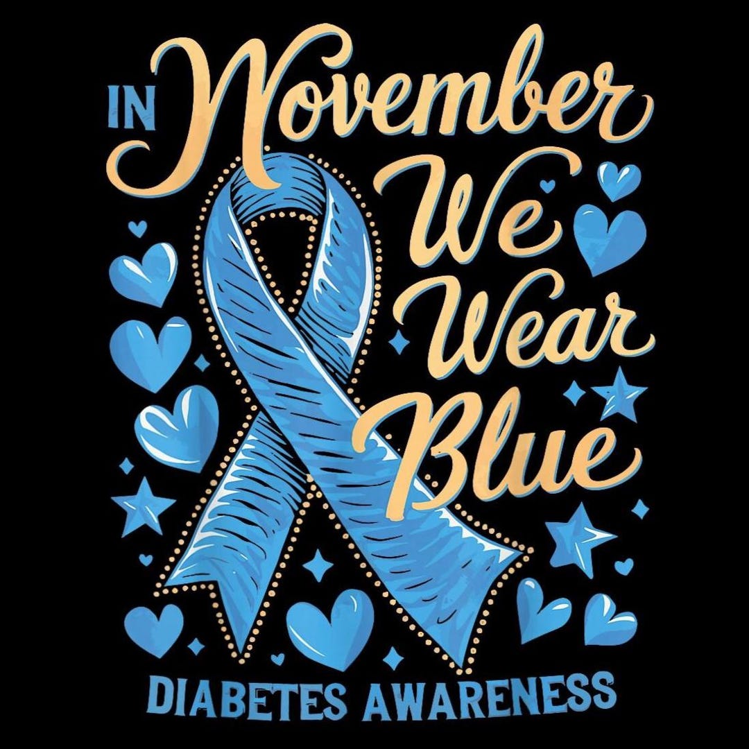 November Diabetes Awareness Ribbon PNG, November Support Digital ...