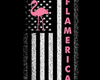 Flamerica PNG, Pink Flamingo 4th of July, Funny Patriotic American Flag, Sublimation Design, Digital Download