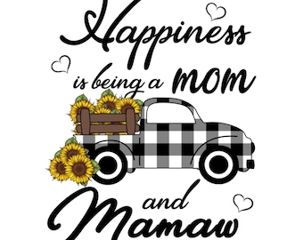 La felicità è essere una Mamaw PNG, download istantaneo, design a sublimazione, file digitale per Cricut e Silhouette, design per maglietta Mamaw, regali perfetti