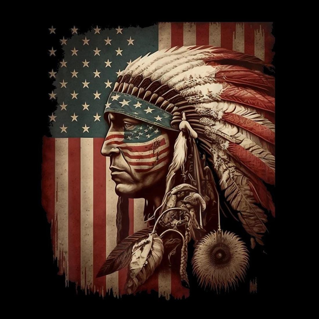 ネイティブアメリカンのチーフPNG、アメリカ部族旗デジタル