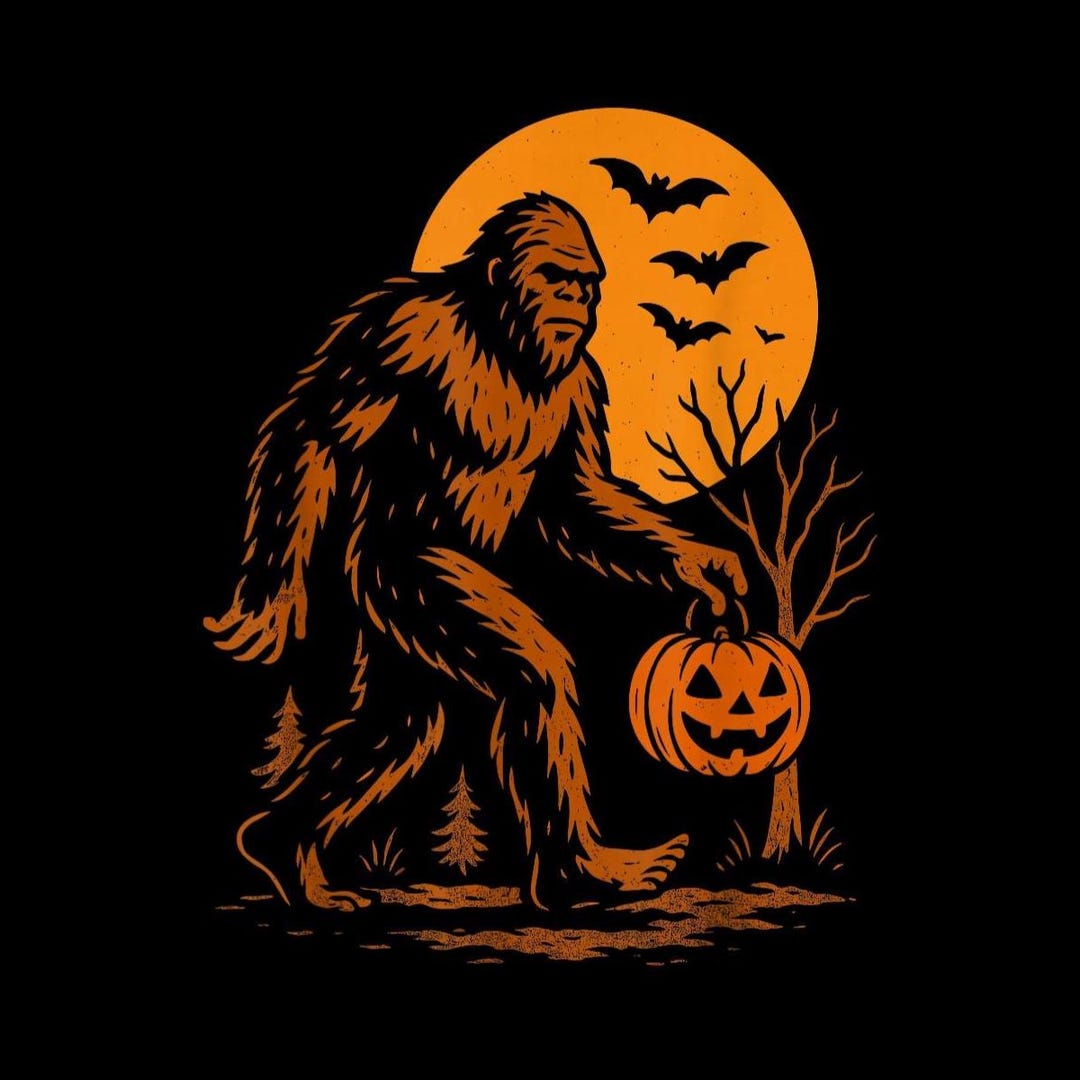 Spooky Halloween Bigfoot PNG, Funny Sasquatch Ghost Costume Sublimation ...