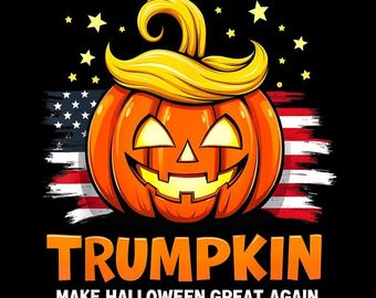 Trumpkin Kürbis PNG, lustiges politisches Halloween Sublimationsdesign, machen Sie Halloween wieder großartig Parodie Digital Download Clipart