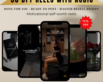 Faceless Motivational Reels, Done For You Self Worth Reels, Faceless Instagram Reels, Digital Marketing, MRR PLR Master Resell Rights