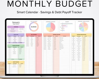 monthly budget spreadsheet, easy budget, party budget excel, financial planner, simple excel, home budget, debt payoff tracker, snowball debt