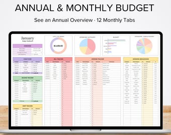 annual budget spreadsheet, simple monthly budget, google sheets, beginner friendly, home, budget tracker, expense planner, debt payoff