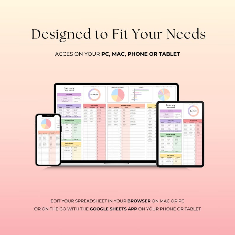 simple monthly budget spreadsheet, home budget planner, expense planner, excel planner, budget tracker, easy budget template google sheets image 8
