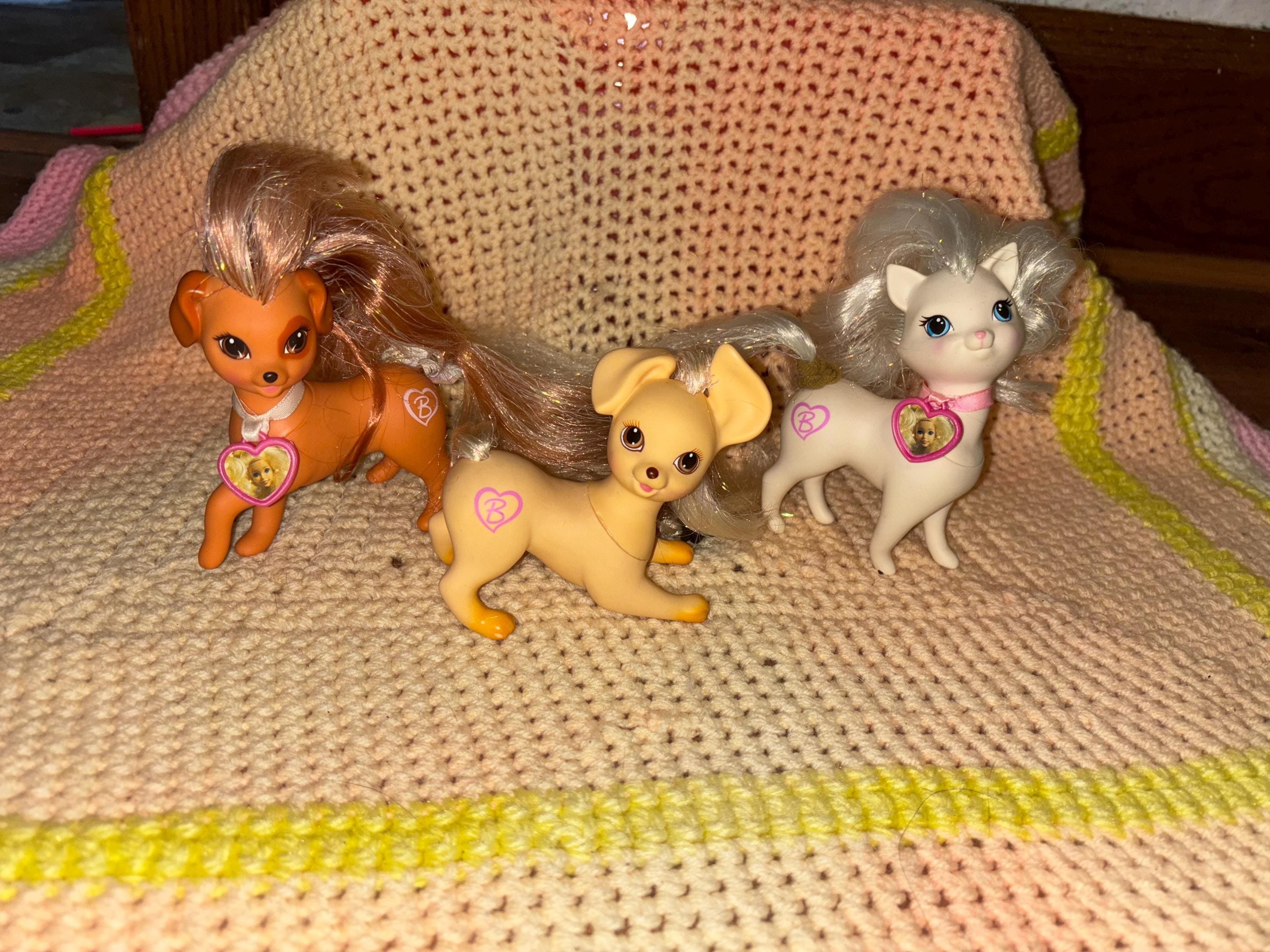 Barbie Pretty Lovin Pets Lot of 3 - 2 Dogs and a Cat 1994 - Etsy