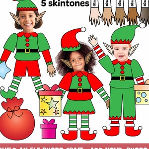 Elf Craft, Christmas Photo Craft, Add Your Own Photo, Build an Elf, Christmas Activity Bundle, Elf Printables, Christmas Add Your Own Face