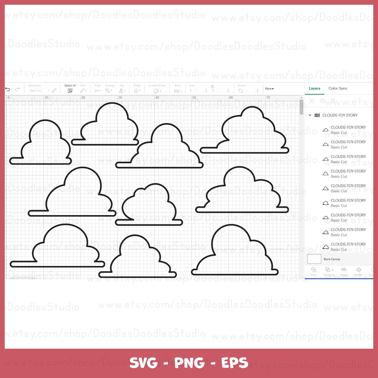 Cloud Outline SVG, Fluffy Nursery Clouds Bundle (digital Download) - Etsy