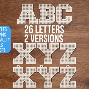 Alphabet Cross Stitch Laser Cut File | ABC Board SVG, PNG (Digital Download)