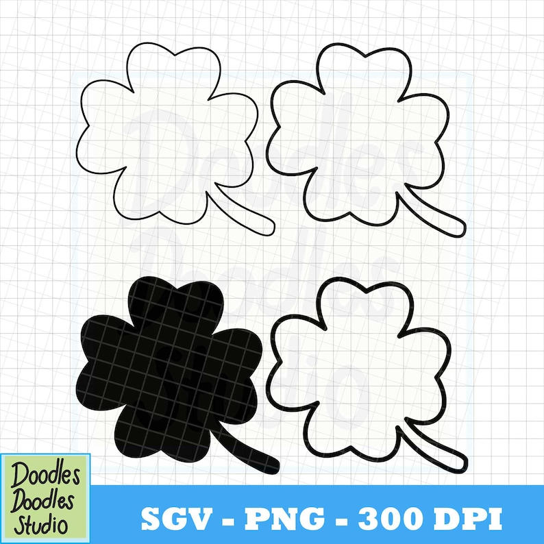 Clover Outline SVG Bundle Cut Files - Etsy