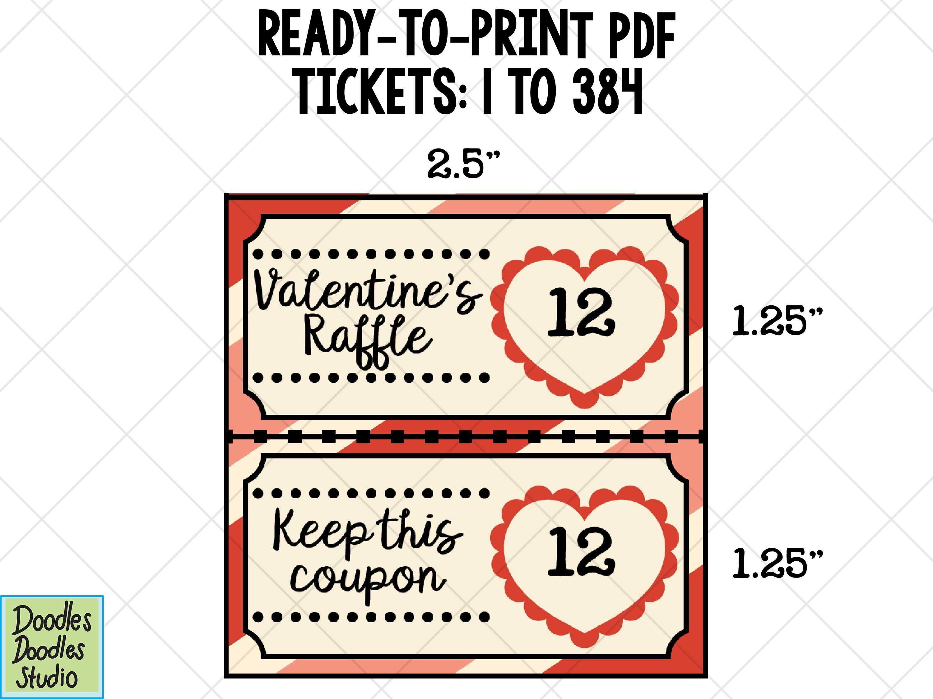 Valentine's Raffle Graphics Printable Valentine's Raffle Tickets (digital Download) - Etsy