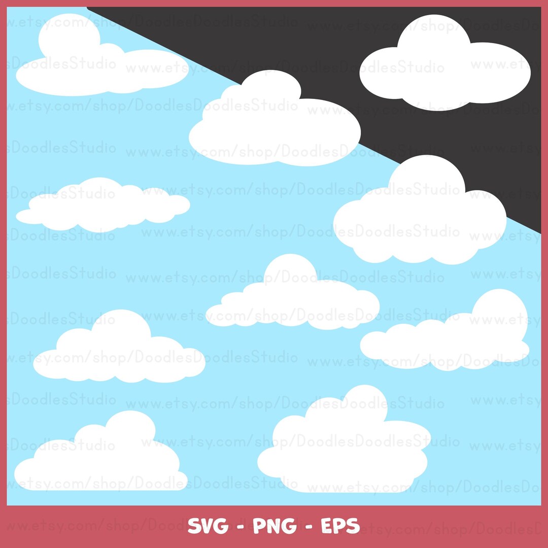 Clouds SVG Bundle, White Clouds Png, Fluffy Clouds PNG, Clouds Bundle ...