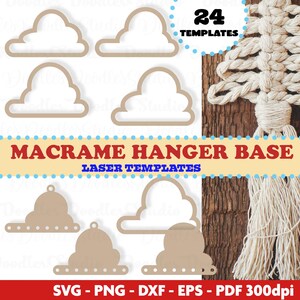 Toy Story Cloud Svg Bundle, Cloud Base Hangers, Macrame Craft, Toy Story Clouds Png, Glowforge file, Laser Cut file, Glowforge, Svg, Cricut