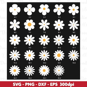 Daisy PNG, Daisy SVG Bundle, Daisy Cutout, Daisy Clip Art, Daisy Outline, Cut Files Silhouette, Cricut, Daisy Layered, Daisy Flower Bundle