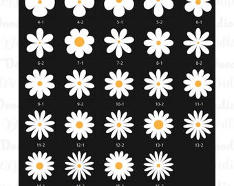 Daisy Flower SVG Bundle, Cut Files for Cricut (Digital Download)