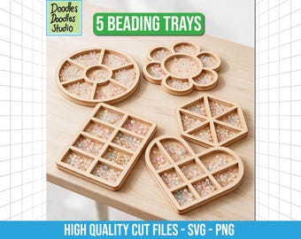 Ensemble de fichiers SVG pour plateau à perles, fichier de découpe laser Glowforge (téléchargement numérique)
