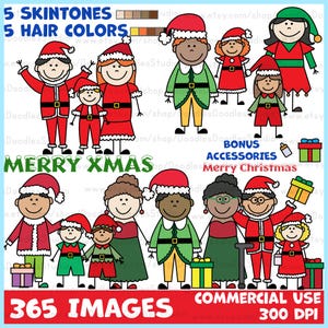 Christmas Family Stick Figures PNG Clip Art Kid Parents Grandparents