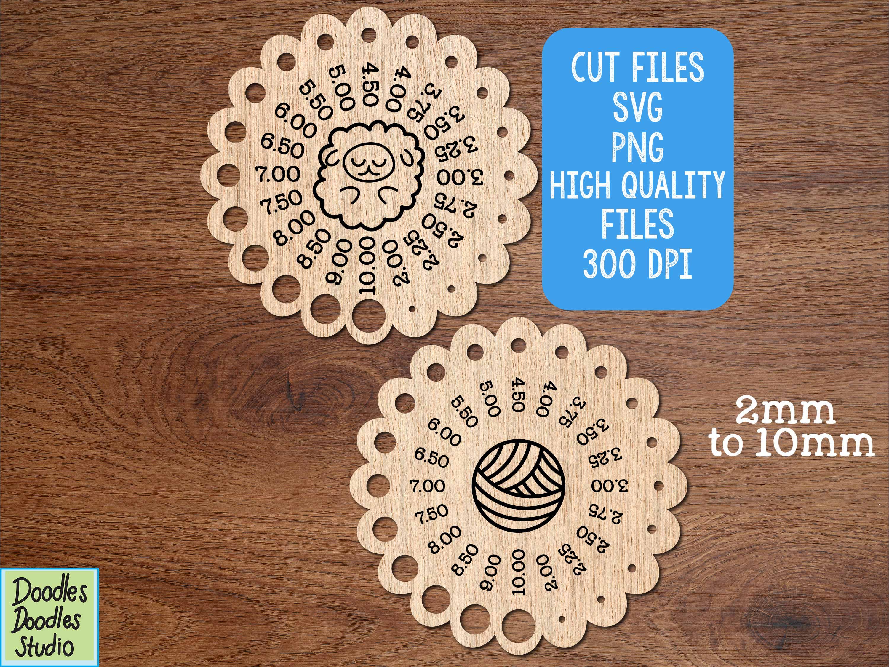 Crochet Ruler Case Circular Knitting & Crochet Ruler Svg Bundle Laser Cut File (digital ...