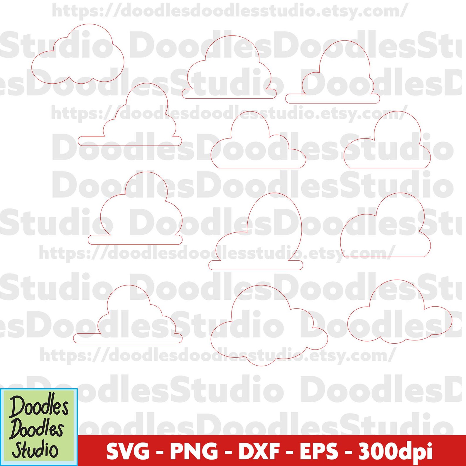 Cloud SVG Bundle, Fluffy Clouds PNG (digital Download) - Etsy Canada
