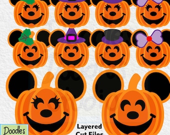 Mouse Pumpkin, Halloween Mouse Svg Bundle Cut Files for Cricut Silhouette Glowforge