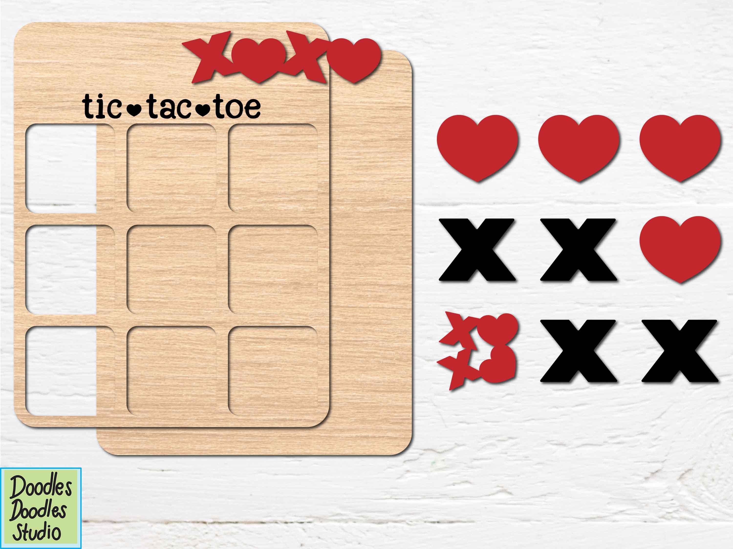 Valentines Tic Tac Toe SVG Bundle, Laser Cut File (digital Download) - Etsy