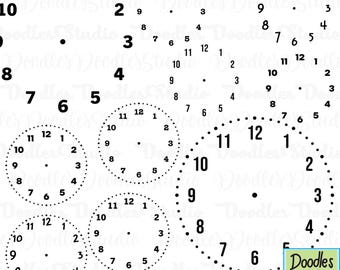 Clock Face SVG Bundle, Numbers Template (Digital Download)