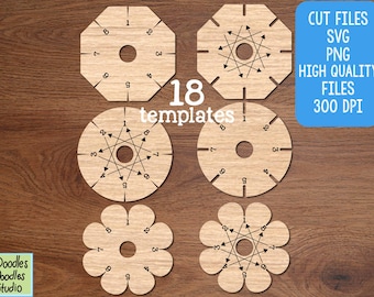 18 Friendship Bracelet Disks SVG Bundle, Glowforge Laser Cut File (Digital Download)