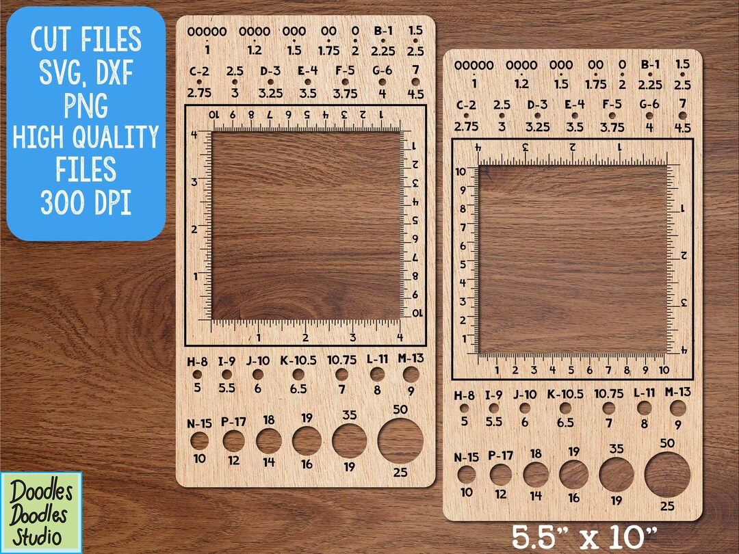 Crochet Ruler Case Knitting & Crochet Rulers Svg Bundle Laser Cut File (digital Download ...