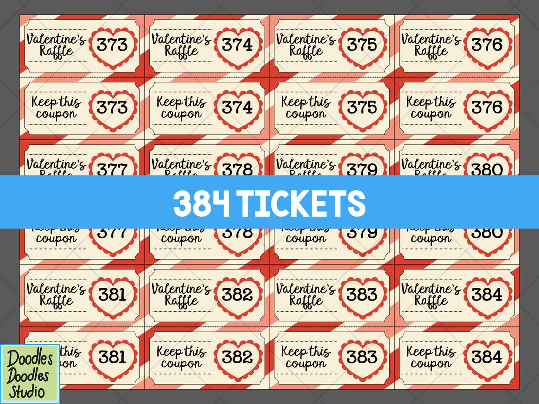 Valentine's Raffle Graphics Printable Valentine's Raffle Tickets (digital Download) - Etsy