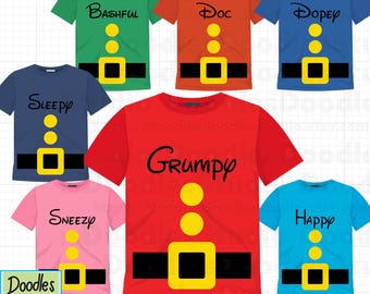 Snow White & the 7 Dwarfs - 7 Different Designs Svg Bundle Cricut