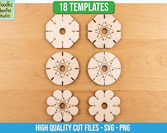 Lot de 18 disques pour bracelets d'amitié au format SVG, fichier de découpe laser Glowforge (téléchargement numérique)