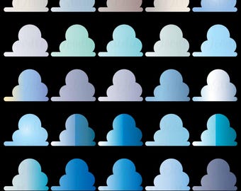 Toy Story Clouds, Fluffy Clouds png, Andys Clouds PNG, Gradient Clouds Bundle, Nursery Clouds, Cut Files Silhouette, Cricut